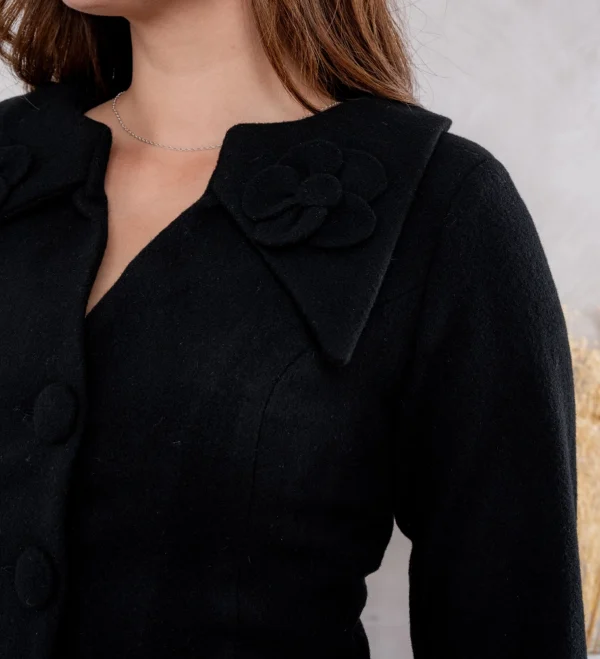 Black Wool Coat - Image 2