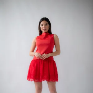 Red Tull Dress